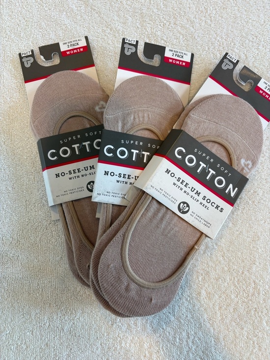 Pact Accessories - SOLD Pact Nude No Show Socks 6 Pair Organic Cotton One Size NWT